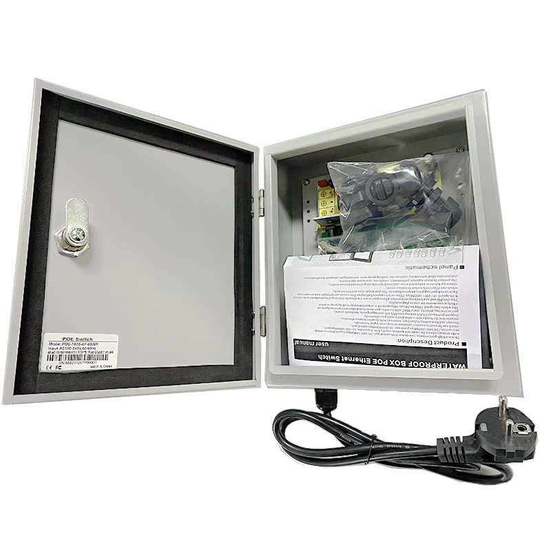 Professional 5 RJ45 POE Ports Gigabit Waterproof POE Switch Box 65W Use For Outdoor