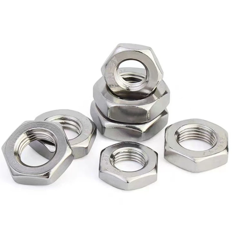 M4 M5 M6 M8 M10 M12 M14 M16 M18 M20 M22-M30 304 316 Stainless Steel Din 439 Hexagon Hex Jam Thin Nuts