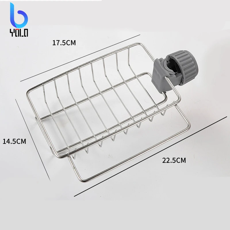 Wholesale Stainless Steel Kitchen Sink Organizer Sink Caddy Faucet Sponge Towel Drying Rack Holder