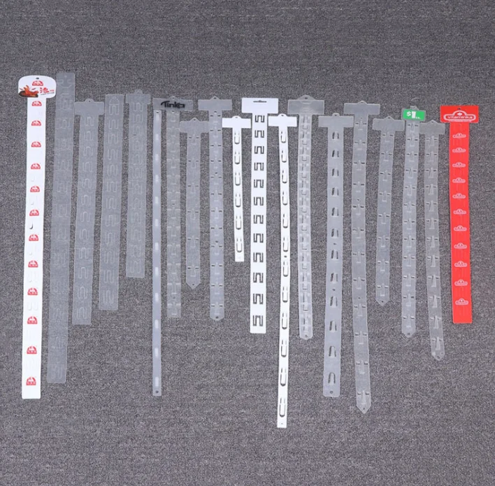 Retail plastic hanging display strips for supermarket hang strip for retail PP supermarket hanger