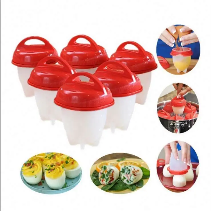 Silicone Egg Cooker- Boiled Eggs without the Shell,Non Stick  Boiled Steamer  Special Kitchen Gadgets Accessories