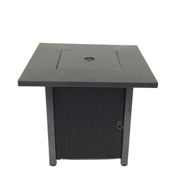 Patio outdoor garden furniture set gas propane fire pit tables square gas fire pit table