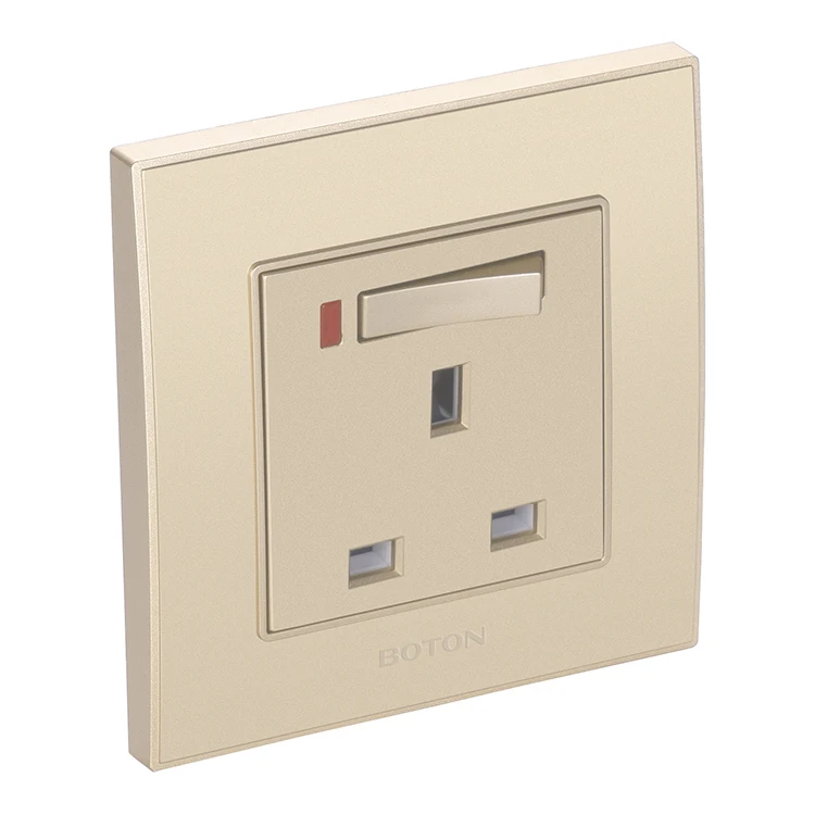 Британская стандартная однофазная двухполюсная настенная розетка 13A