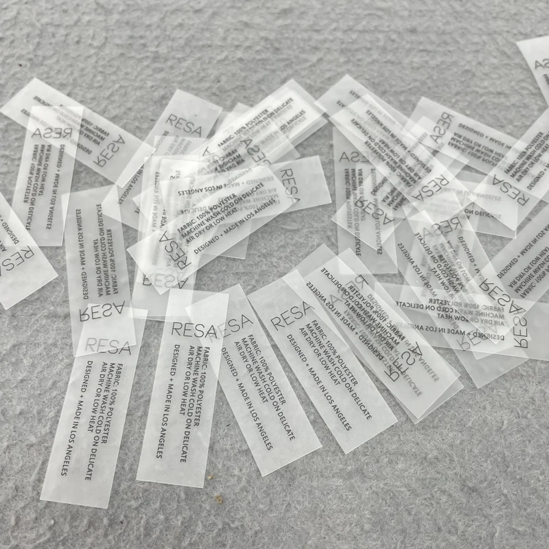 Good Quality Soft TPU Rubber Clear Labels For Clothing Logo Printed Private Size Labels Wash Care Label For Panties Swimwear