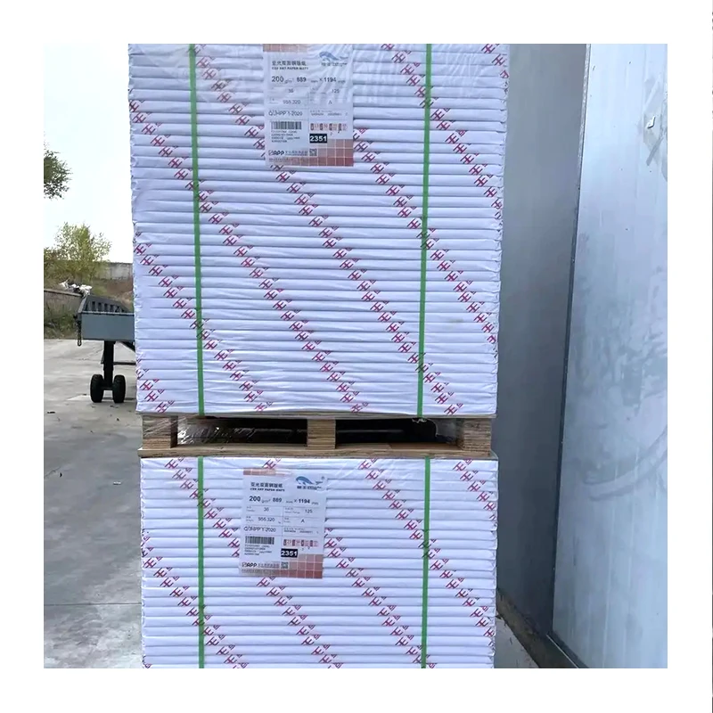 Premium Quality Multiple Size Free Samples  Glossy and Matte art paper coated 2 sides C2S for printing