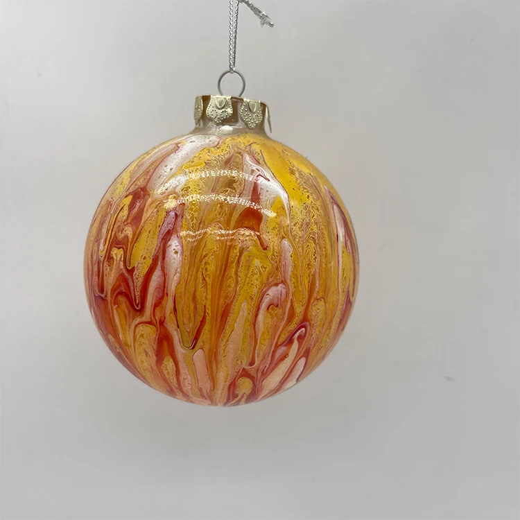 Customized Irregular Texture Glass Christmas Ornaments Christmas Ball Glass Christmas Ornaments