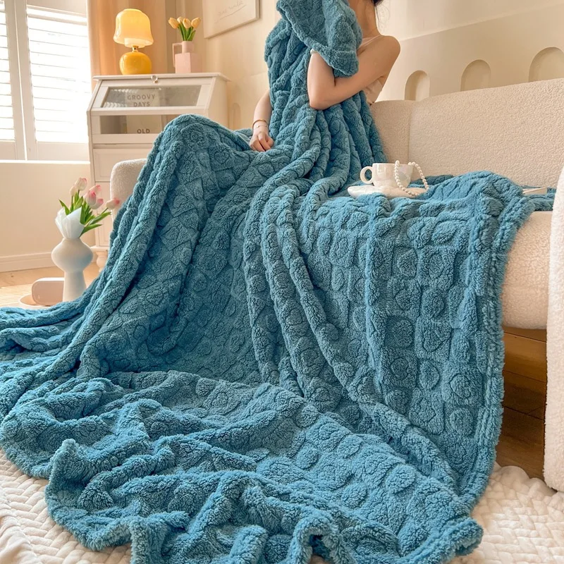 Customized Solid Colors Throw Soft Lightweight Plush Cozy Blanket Home Textiles King Size For Winter