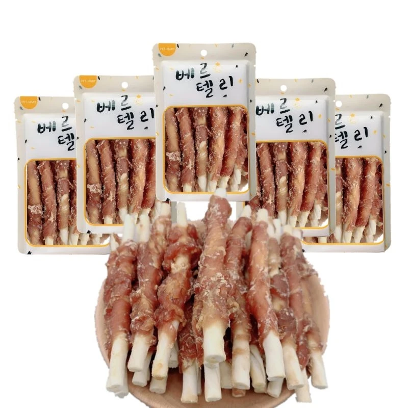 Promotional Top Quality Factory direct sale dog food pet treats duck cowhide stick for dog chew