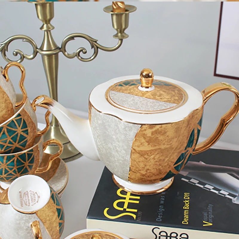 good quality New design factory price hot selling ceramic coffee cup pot set and saucer for home and restaurant usage