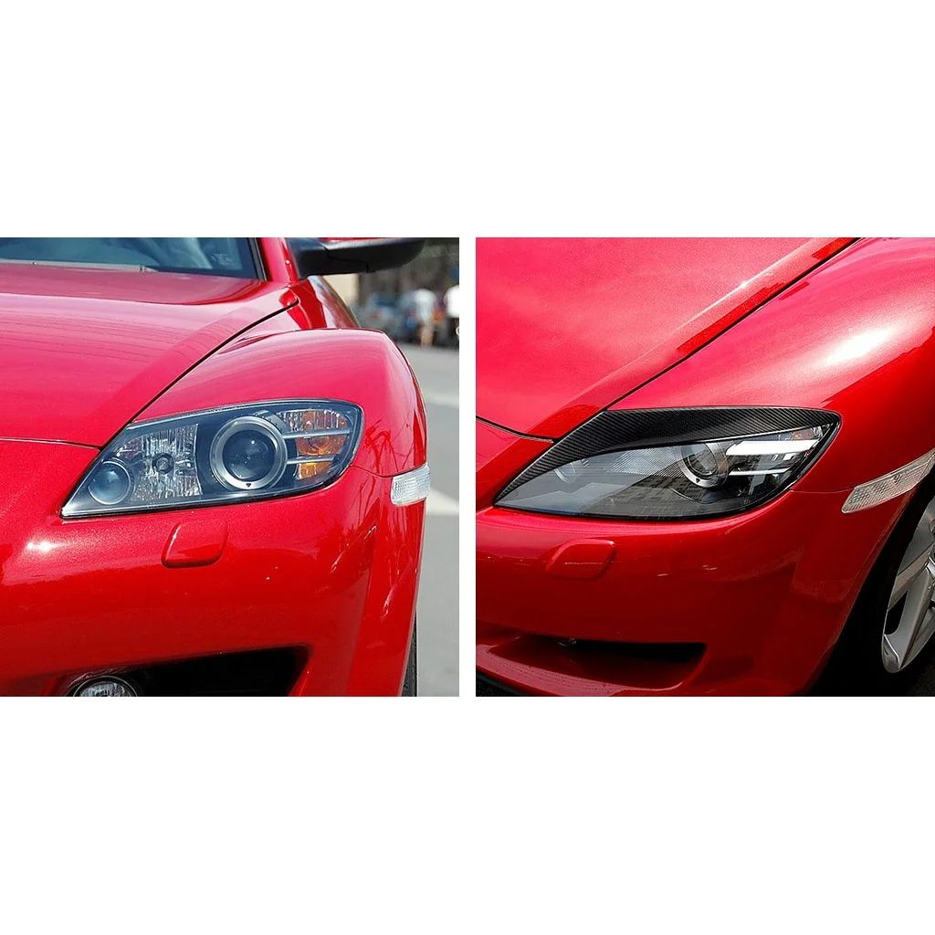 Hot sale Dry carbon fiber lamp eyebrow mold pressing decorate for Mazda RX8 2004-2008