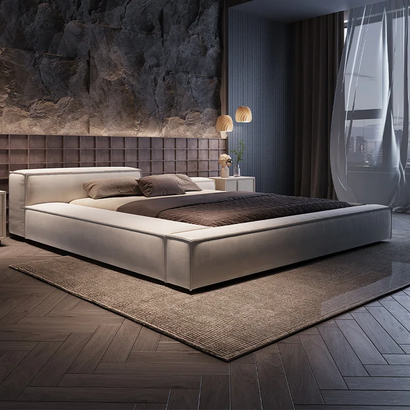 Italian Minimalist  the bed Industrial Style Fabric Bed Simple Modern Design bed room set furniture
