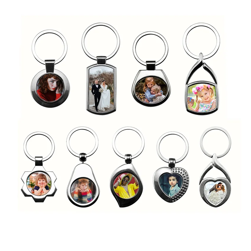 2024 New Teardrop-Shaped Metal Keychains for Sale Sublimation Blank Heat Transfer Stock Made of Alloy Aluminium Enamel Printing