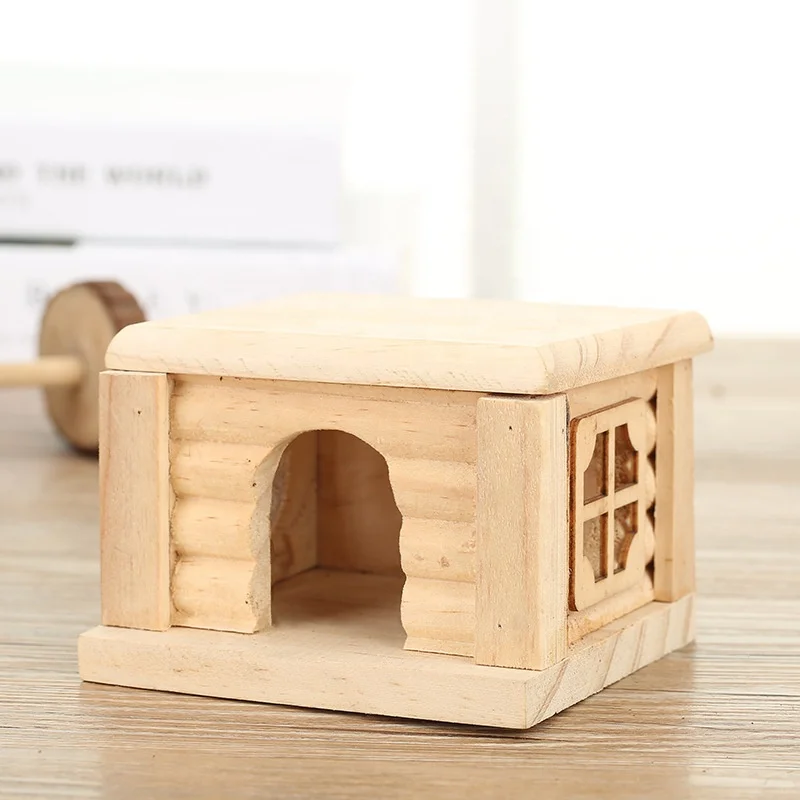 Custom pine cottage hamster manufacturing small pet nest flat top villa wooden house