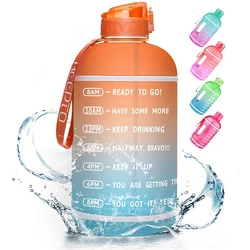 Water Bottles With Custom Logo 1 Gallon Petg Sport Water Bottle Bpa Free With Time Markers