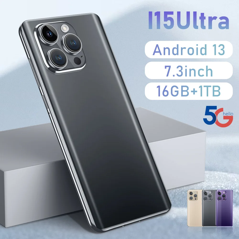 Мобильный телефон Смартфон i15 Ultra 2 + 16 true 4G 7 3 дюймовый большой экран Все-в-одном Android 8 1