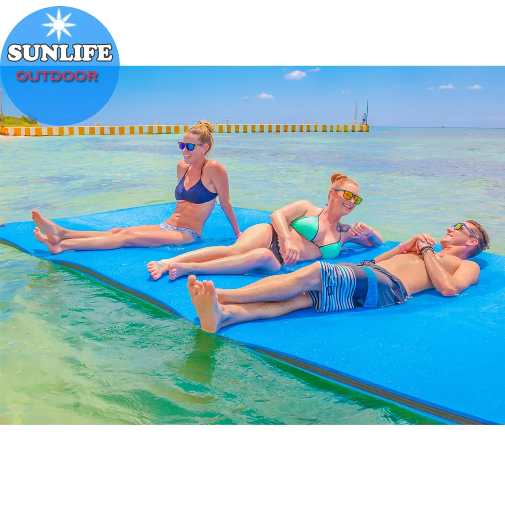 Cheap Marine Floating Yoga Mat Bed Pad Water Blanket Swimming Pool XPE Foam Mats 3 Layers Play Amusement Water Sports Equipment