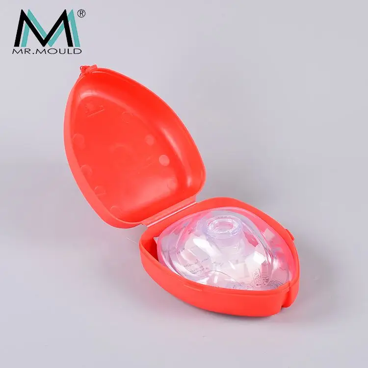 MM-CPR020 Plastic Heart Case Cpr Face Mask With Valve For Training Use