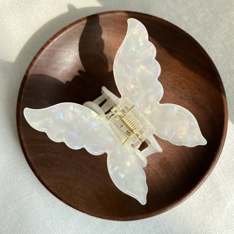 high quality custom tortoise shell acetate hair claw butterfly claw clip girls 6cm fancy summer hair claw clips women