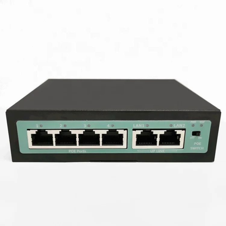 100Mbps fiber poe ethernet switch 48v poe switch 4 port+2 uplink RJ45 port