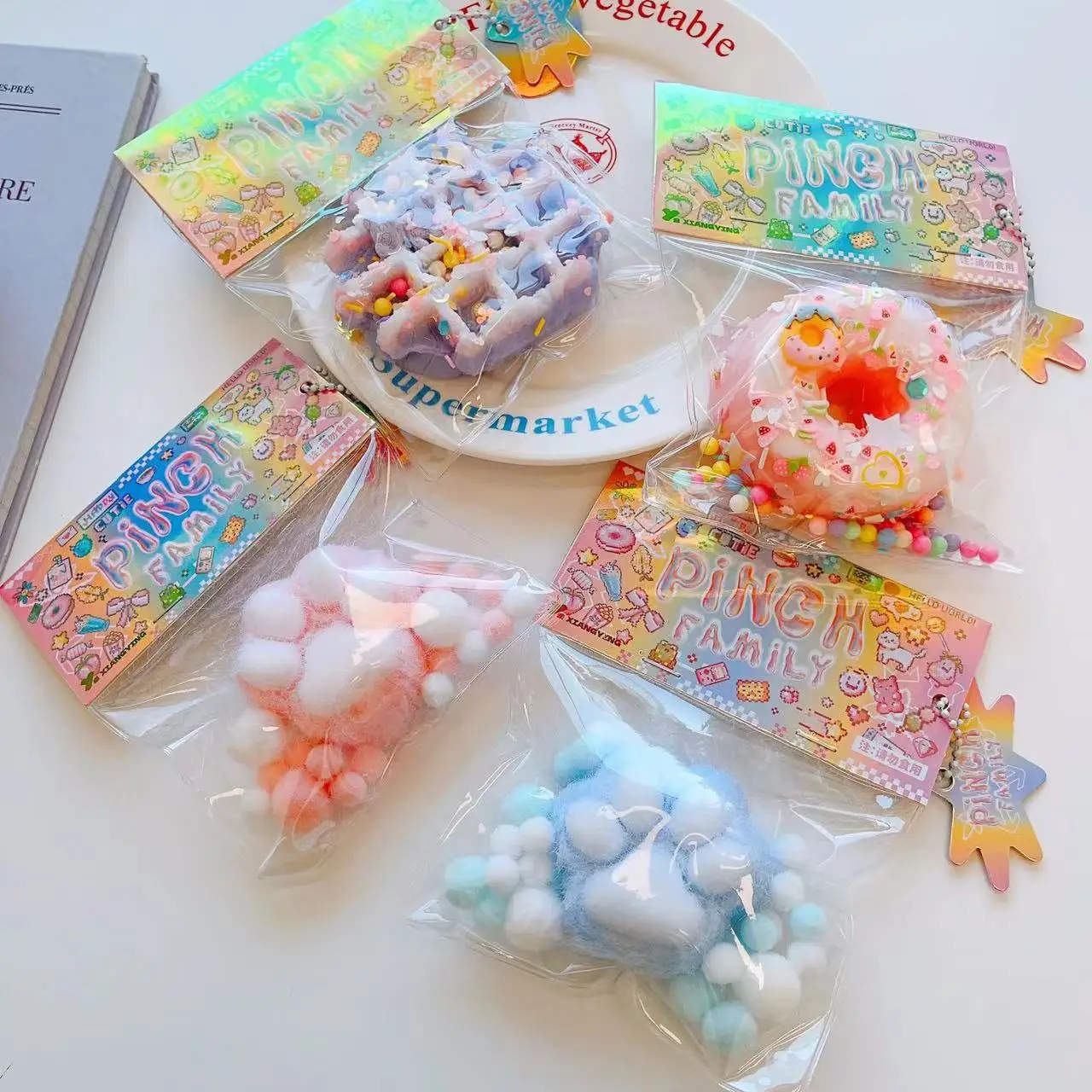 Plush cat claws   small  cakes  donuts   super soft   squeezing and decompression artifact   decompression and venting toys