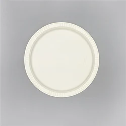 Customized size round tray cornstarch dinnerware 3 compartment plates for fast food