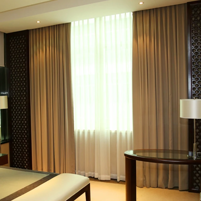 Beautiful Designs Home Hotel Automatic Clear Electric Blackout Blinds Shower Curtain Channel Corner Window Curtains