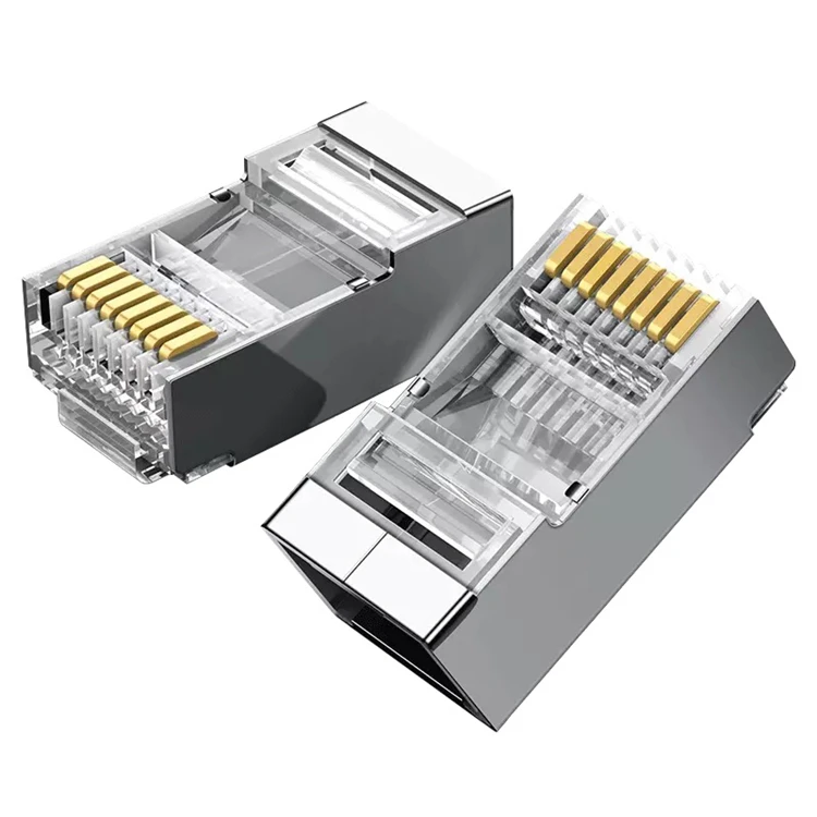 Wholesale high quality new CAT6 shielding gold plated modular RJ45 plug connector LAN cable