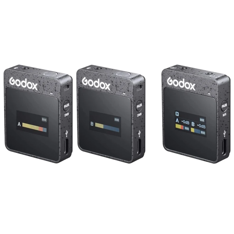 Godox MoveLink II M2 беспроводной лавальер микрофон с 2 передатчиками и 1 приемником для