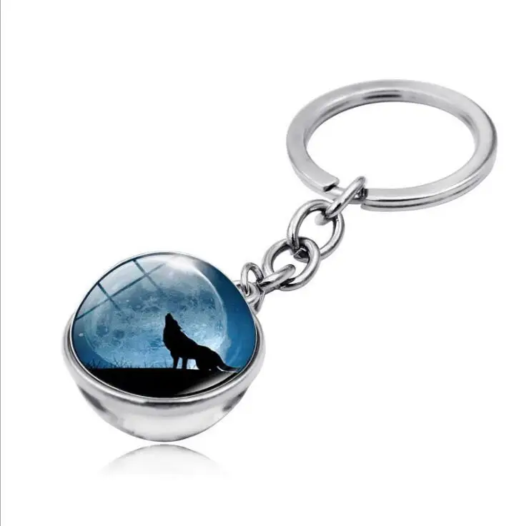 
Amazon Hot Fashion Crystal Keychain Wolf Keychain Glass Keychain,With Double Ball Shape,7.9CM Length,Ready To Ship 