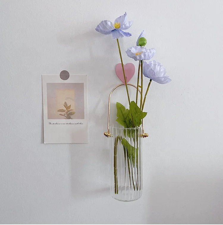 Recommend Suspensable Tall Cylinder Glass Vase For Home Decoration