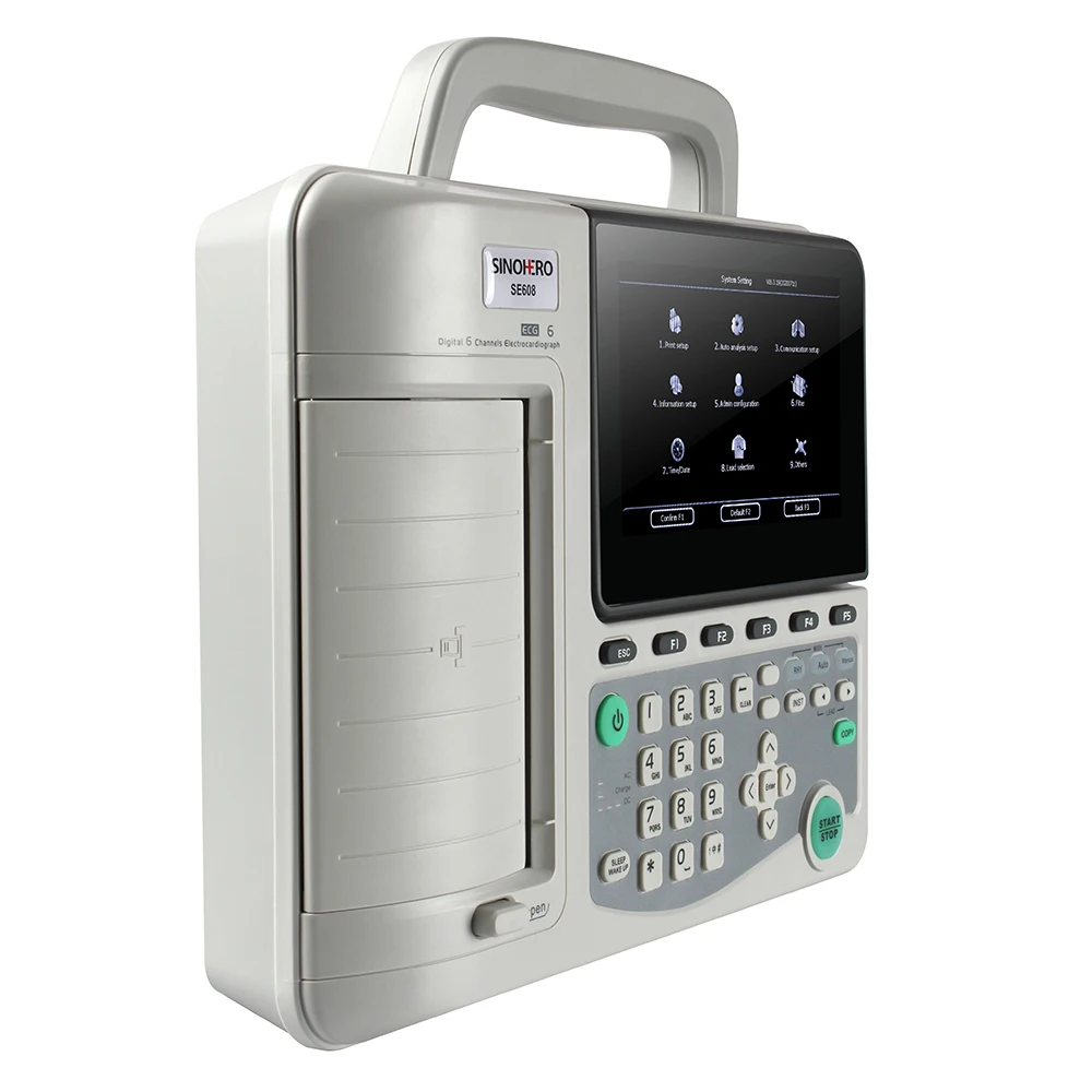 SINOHERO SE608 CE portable ecg machine Manufacturers 6 channel 12 lead electrocardiograph ekg machine