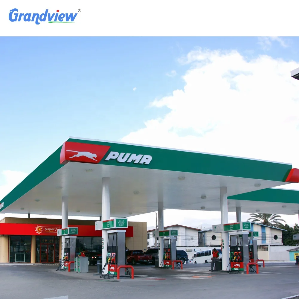 Modern design outdoor totem led sign fascia aluminium gas station canopy