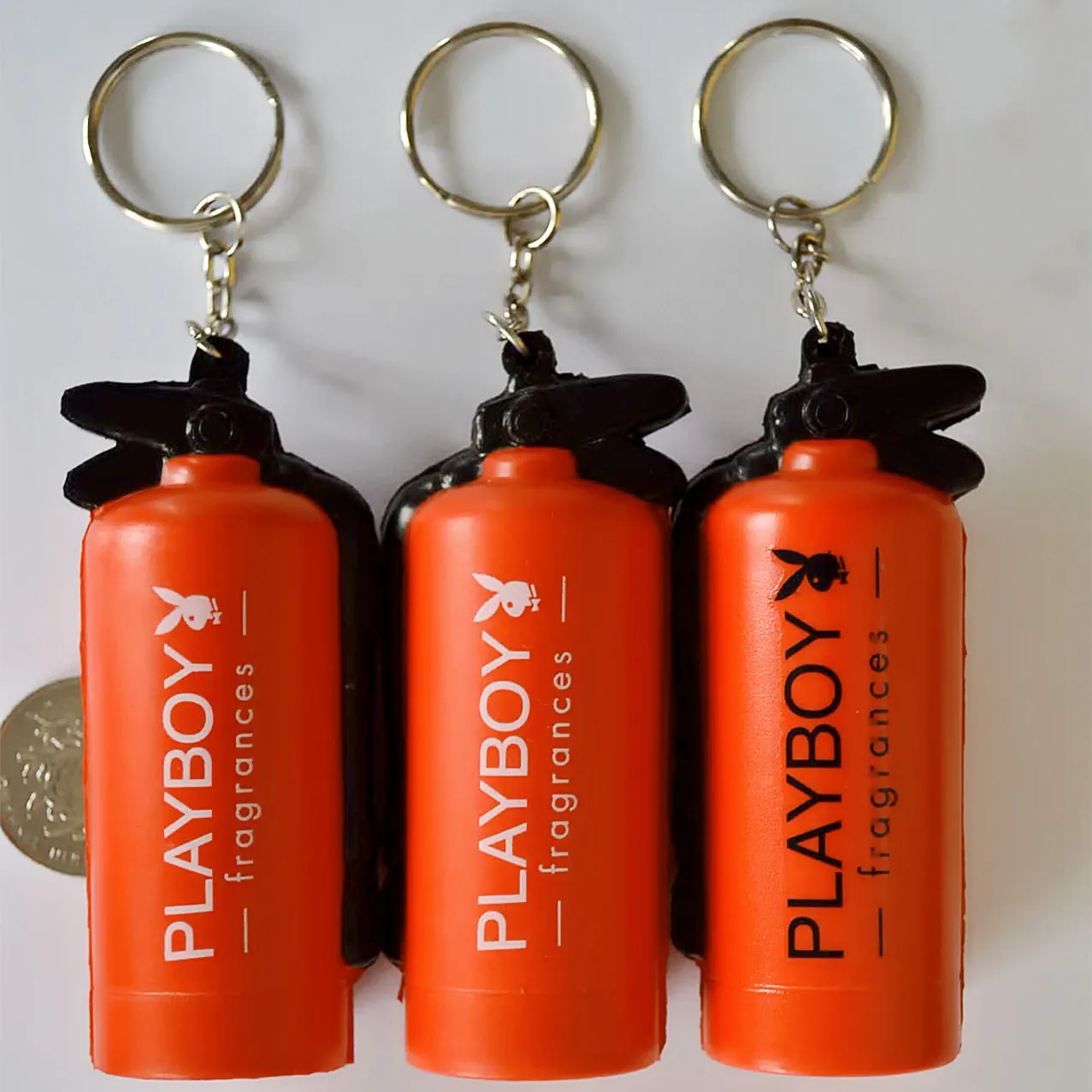 pu stress fire extinguisher keychain