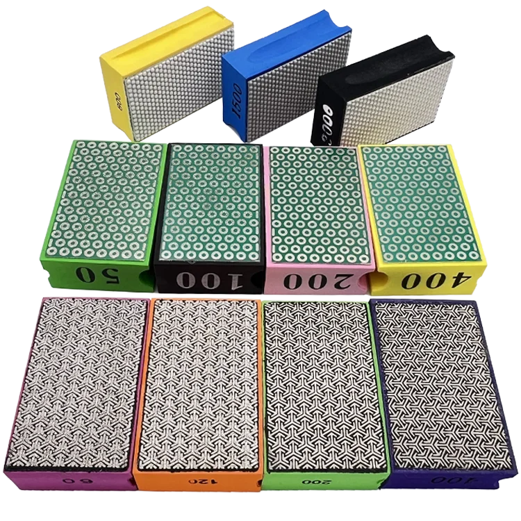 Grit 60 - 3000# Dry Use diamond hand stone polishing abrasives pad For tile grass ceramic marble
