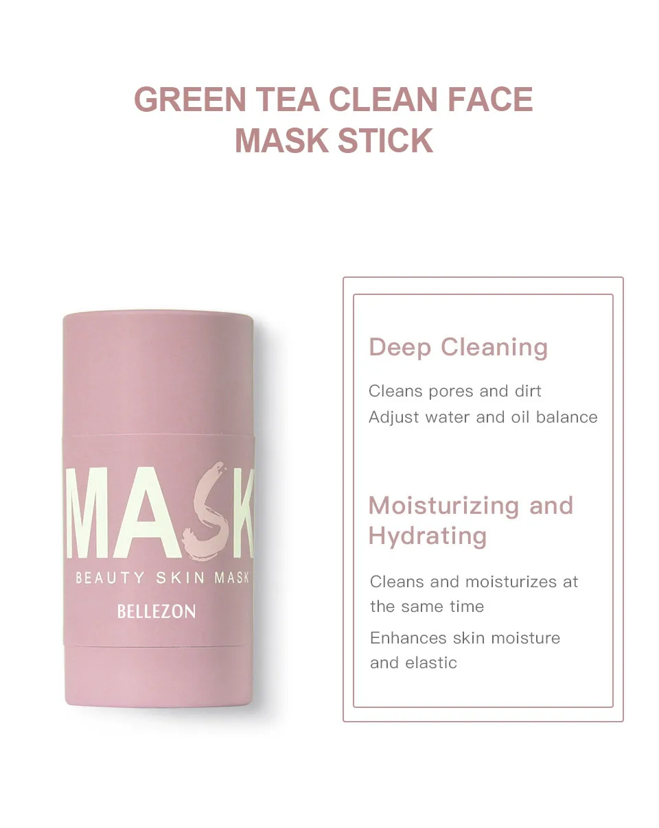 Natural Mask stick mud purifying clay pink clay stick skin of dirt blend nourishes and smooths skin new mud pink clay