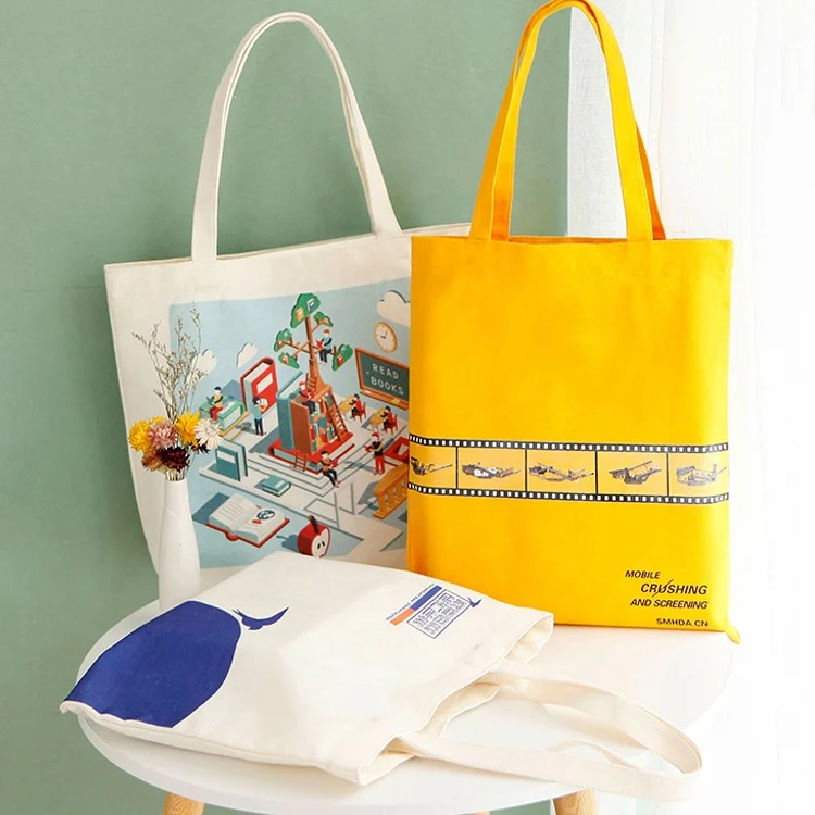 Luxury Custom Canvas Tote Bags Logo Printed Reusable Women Shopping Bags Sublimation Large Canvas Tote Bag