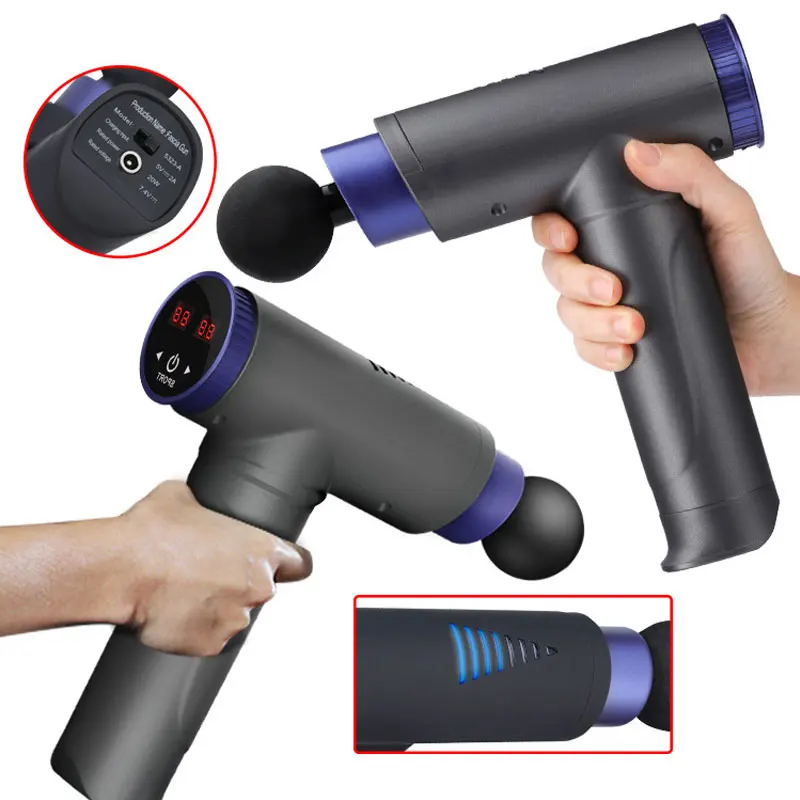 Men Muscle Massage Gun 22 Speeds 8 Heads Deep Tissue Percussion Massager Handheld Electric