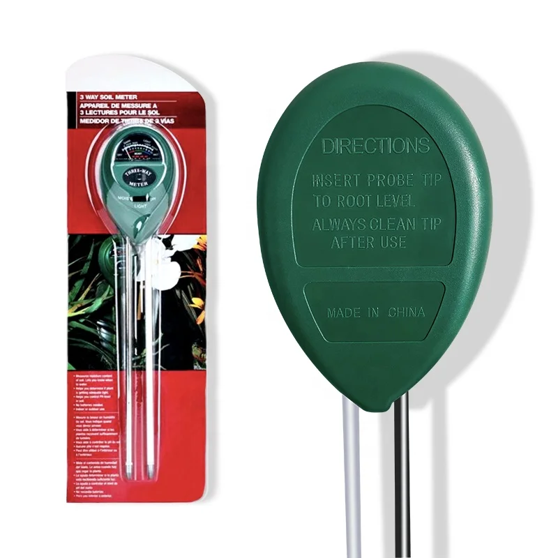 High Quality Portable 3 In 1 gardening plant flowerpot tester soil moisture meter/PH Meter/illuminance meter