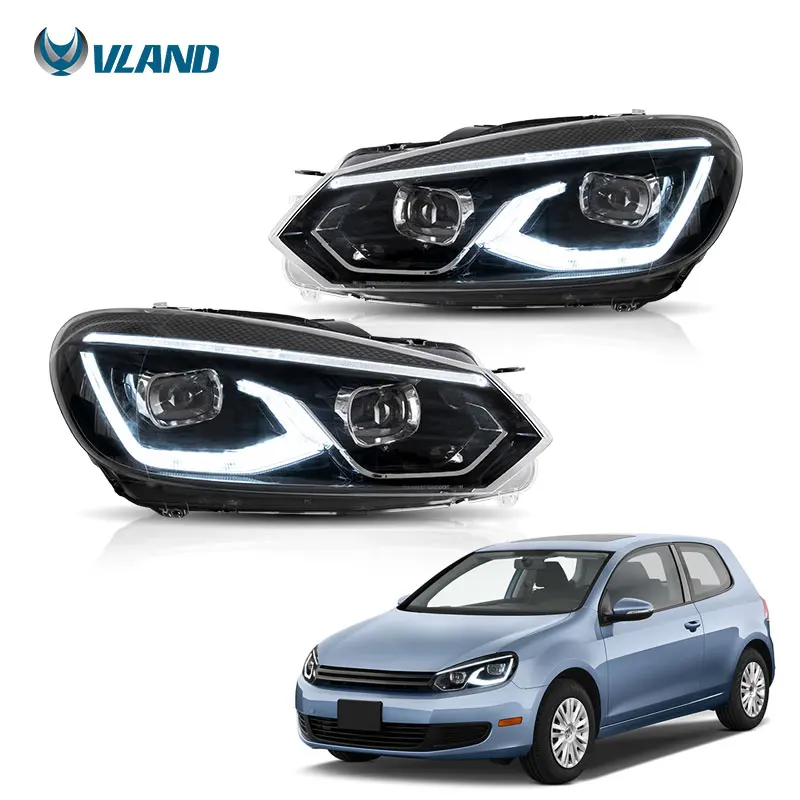VLAND Factory Golf 8 style wholesales With Sequential Signal Headlights Assembly 2008-2013 Frontlight For VW Golf 6 MK6
