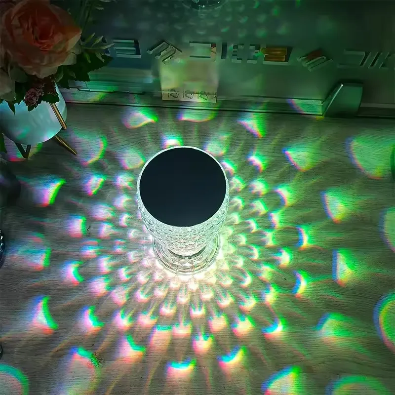 Modern Bedside Dimming Led Transparent Crystal Mushroom Table Lamp Lighting Luxury Decorative Night Light