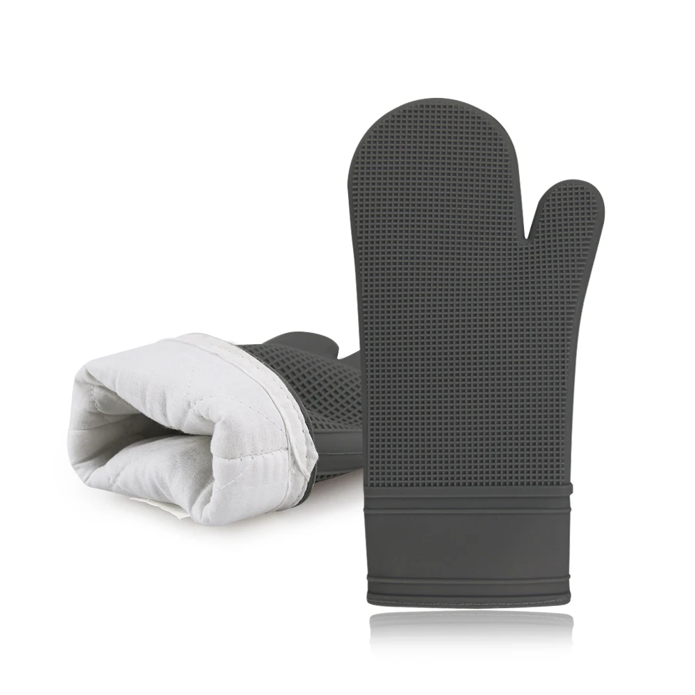 Wholesale Best Products High Quality Cotton Material Safety Glove Custom Printed Silicone Rubber Slip Heat Resistance Oven Mitt