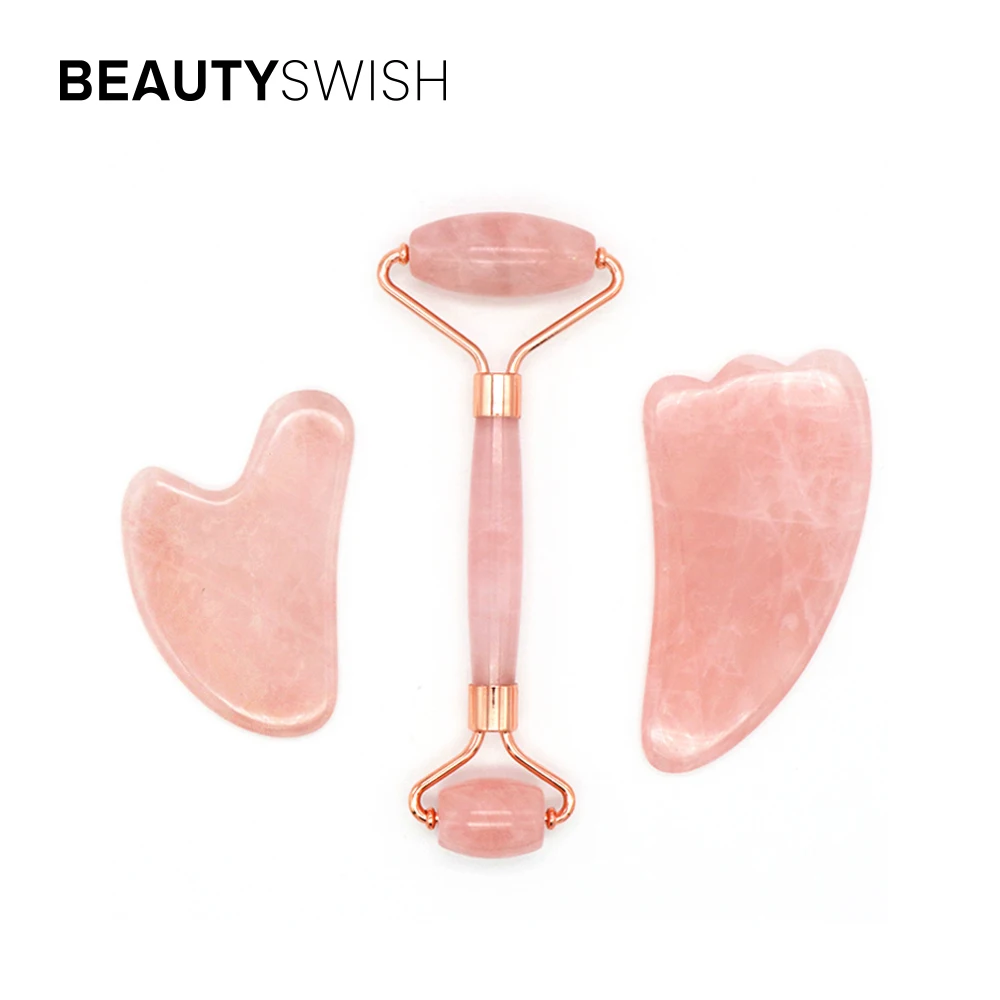Female Anti Wrinkle Face Lifting Massager Jade Roller Face Rose Quartz Facial Jade Roller And Gua Sha