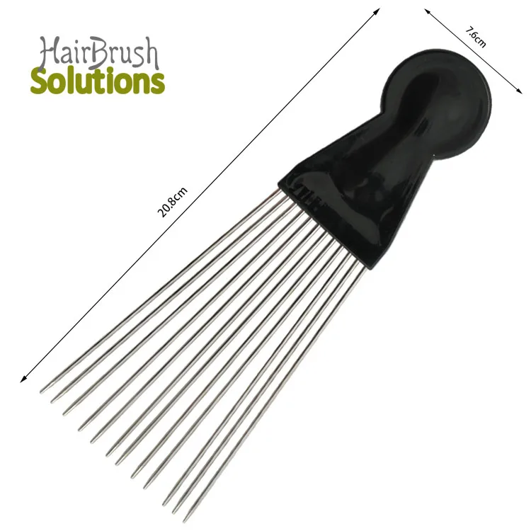 Custom 4 Pcs Fork Comb Peigne Black Fist Hair Metal Fan Afro Pick Man Comb Set For Hair Styling