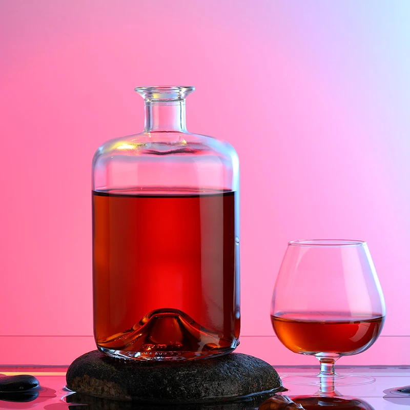 Glass bottle manufacture super flint  bottle high quality  500ml 750ml spirts rum gin whisky cognac XO brandy glass bottle