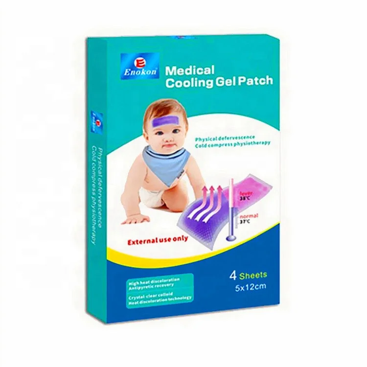 Hydrogel Fever reducing cool patch, Ice cooling gel fever patch