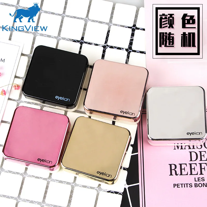 
Colored Contact Lens Case With Mirror women Colored Contact Lenses box eyes contact lens container Lovely Travel kit box 