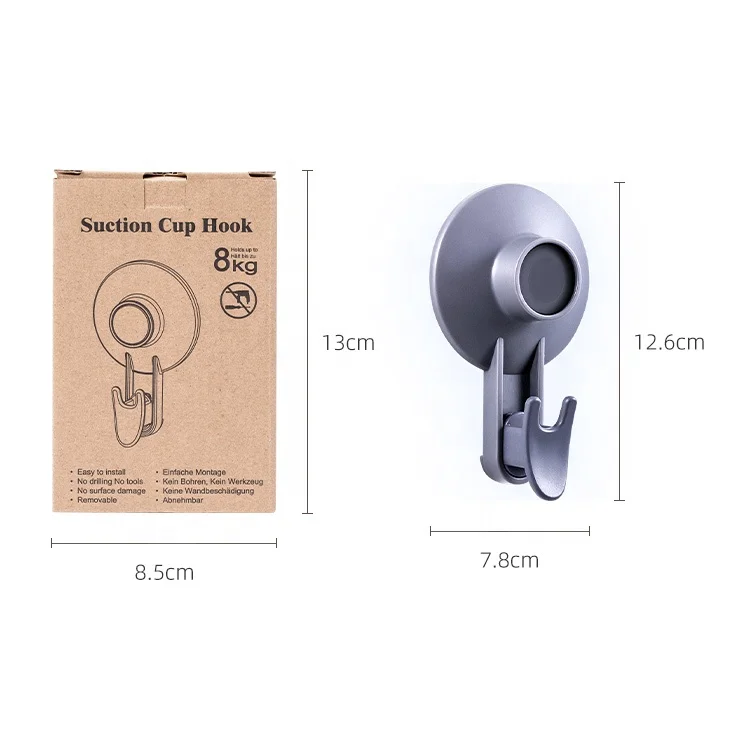 TAILI Wall Mounted Suction Wall Hook Vacuum Suction Cup Hook for Bathroom Clothes Hanger Shower Suction Cup Plastic Hook