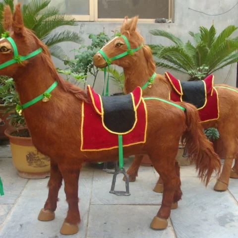 1:1 Simulation Horse Model Animal Specimen Horse  Fur Animal Leather Specimen Horse Ornament