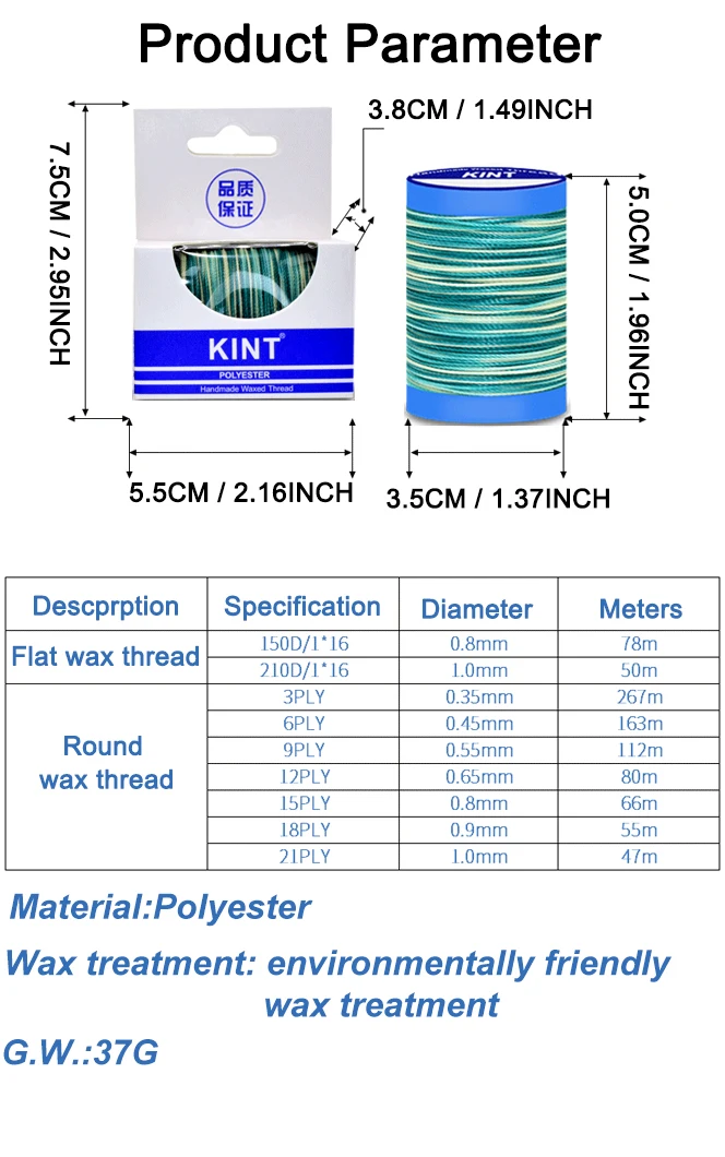 Wholesale Monochrome 0.8mm Bondi Polyester Round Wax Line For Bag Waxed Cord Leather Craft Diy Waxed String