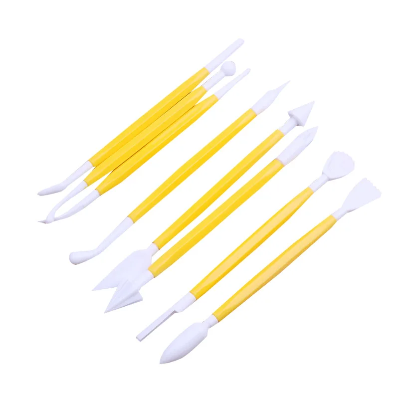 Dropshipping 8 Pcs Plastic Fondant Cake Decorating Baking Tools Pottery Sculpture Modeling Carving Clay Tools Set